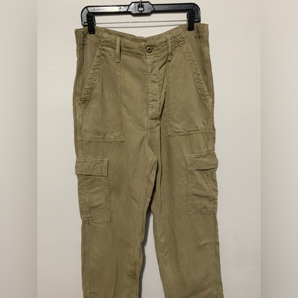 MOTHER The Private Cargo Sneak Jeans Size 32 in Olive Green - Picture 12 of 13